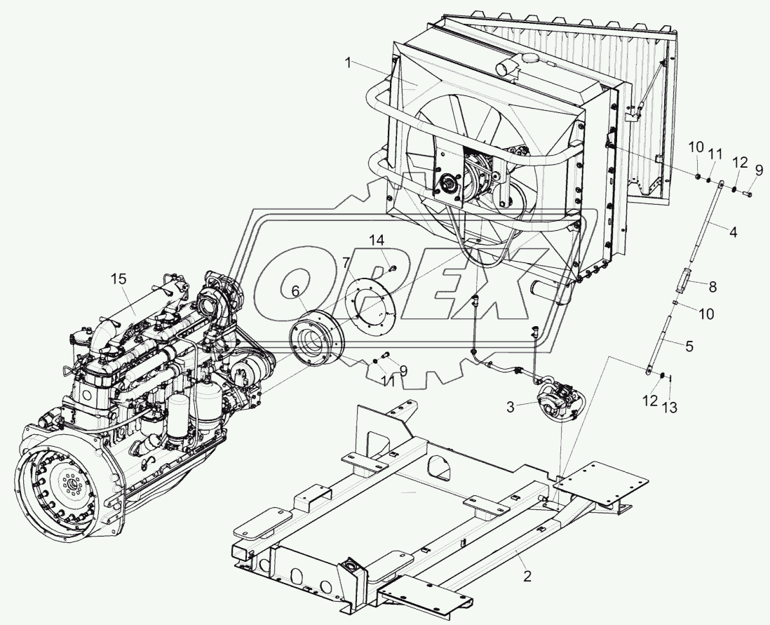 Установка двигателя КЗК-5-4-0106000 (лист 4)