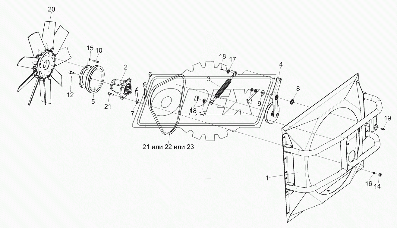 Установка вентилятора КЗК-5-4-0106120