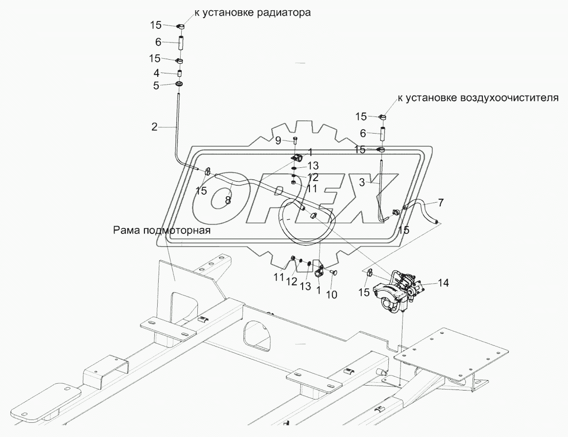 Установка компрессора КЗК-5-4-0106150