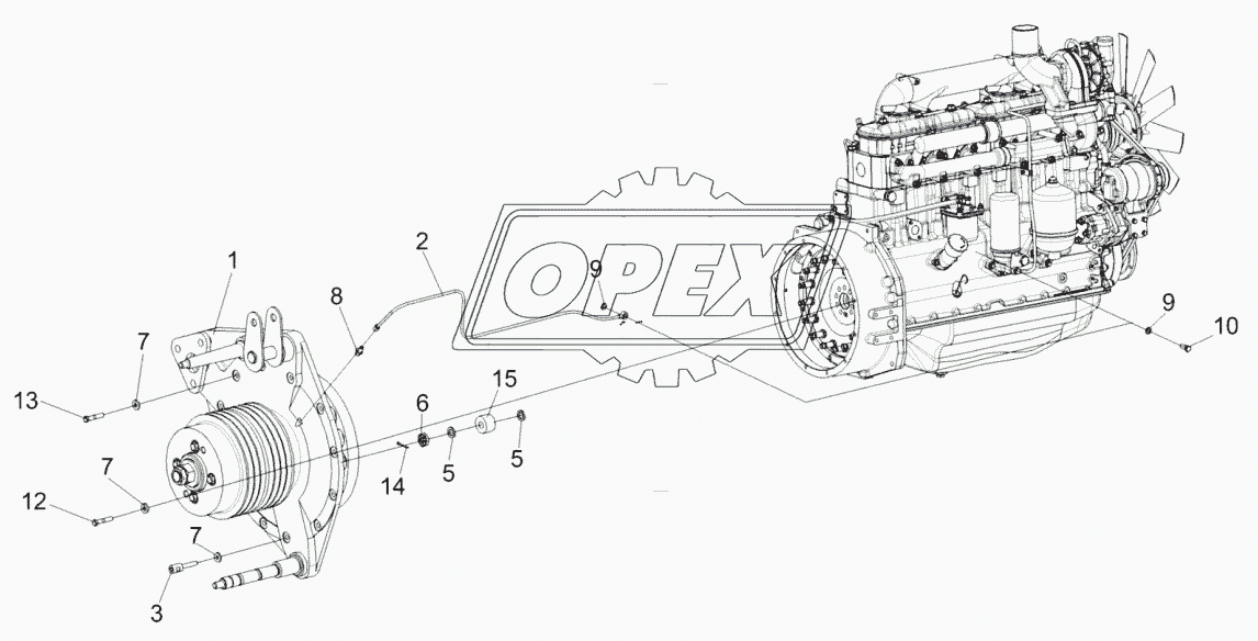 Установка главного привода КЗК-5-0106030