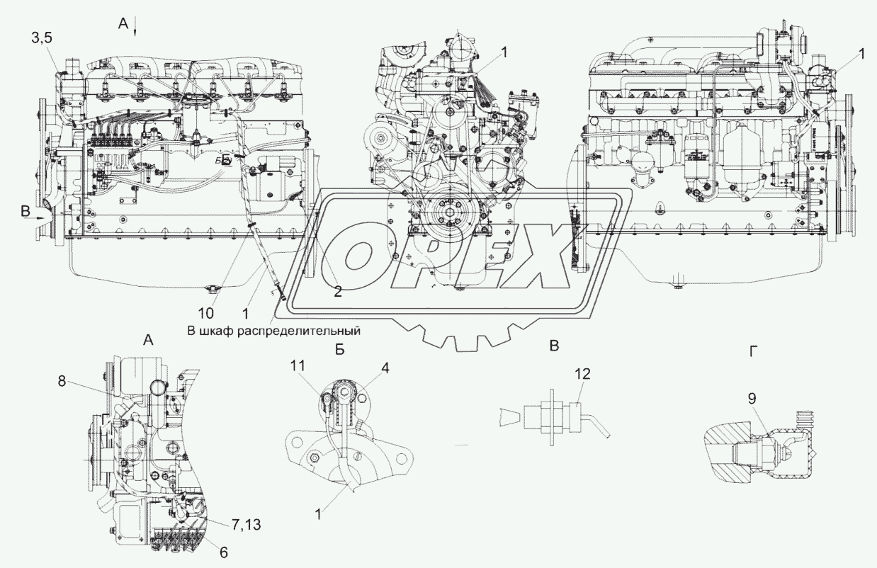 Электрооборудование моторной установки КЗК-5-0726000