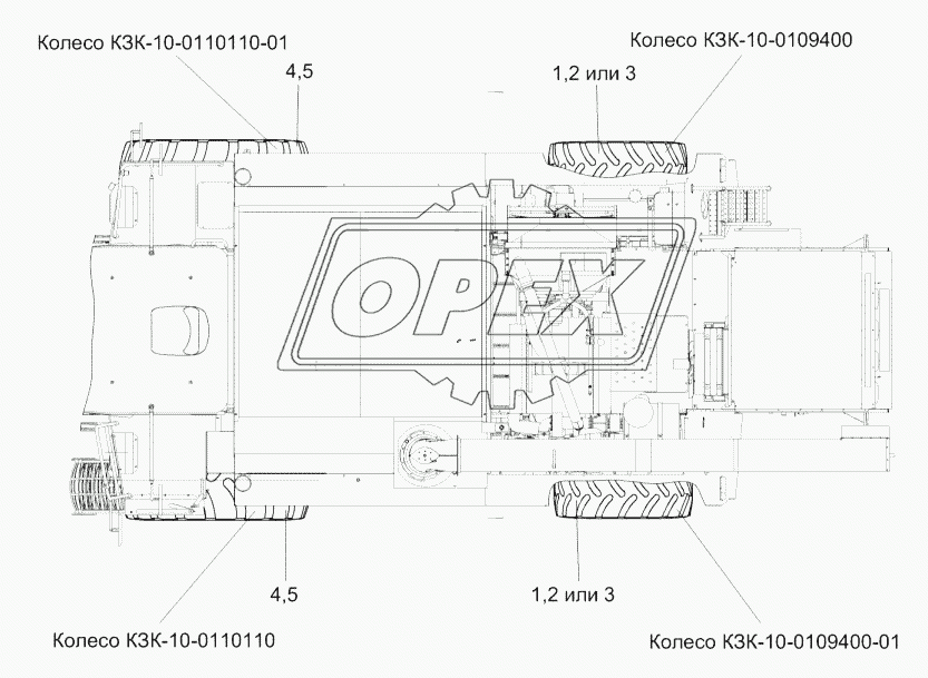 Установка колес КЗК-10-0111100