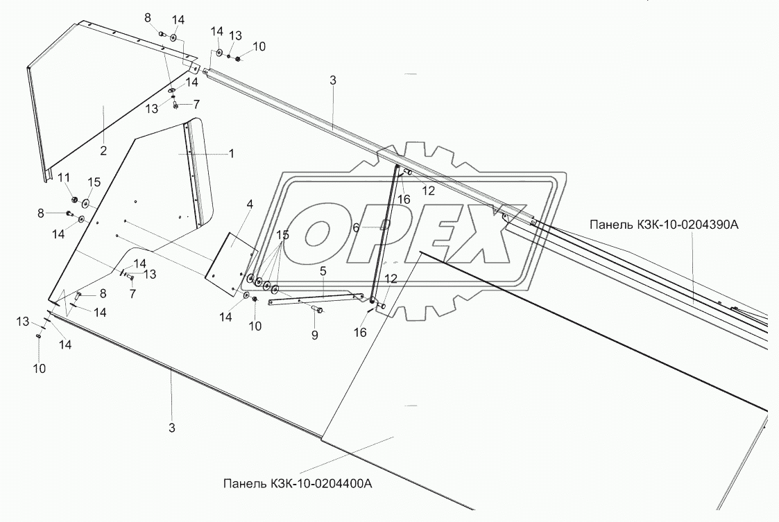 Установка крыши КЗК-10-0204370А (лист 3)