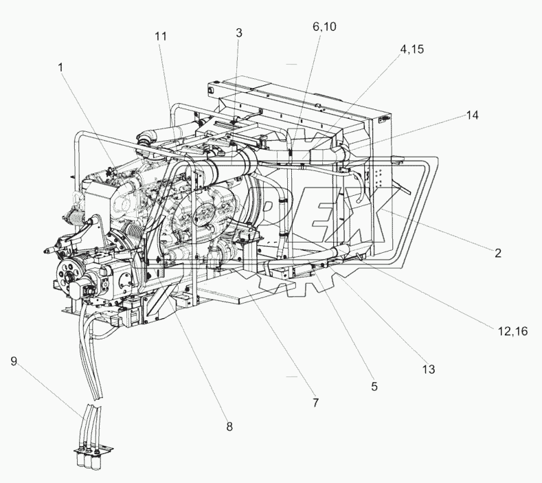 Установка двигателя КЗК-10-2-0106000 (лист 2)