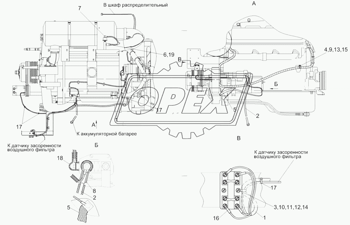 Электрооборудование двигателя КЗК-10-2-0106000