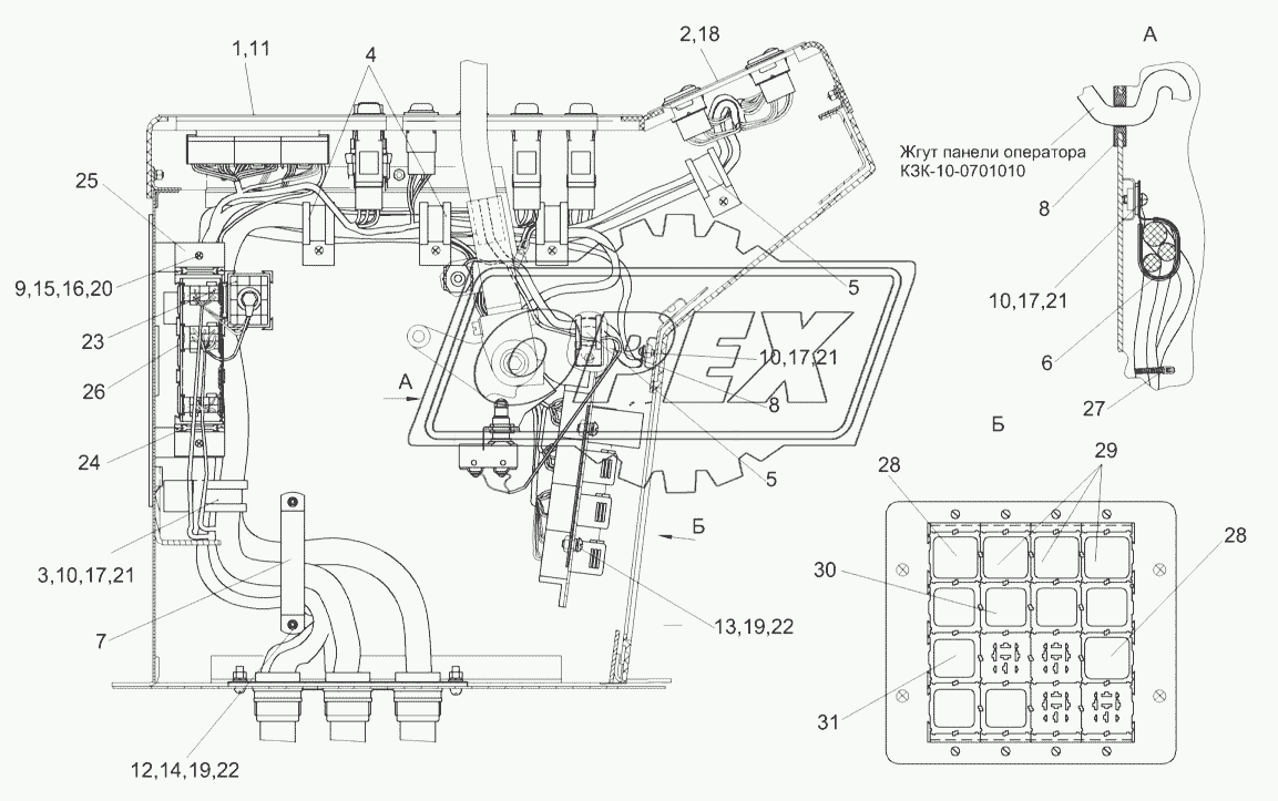 Электрооборудование пульта управления КЗК-10-1-0119050 (лист 1)