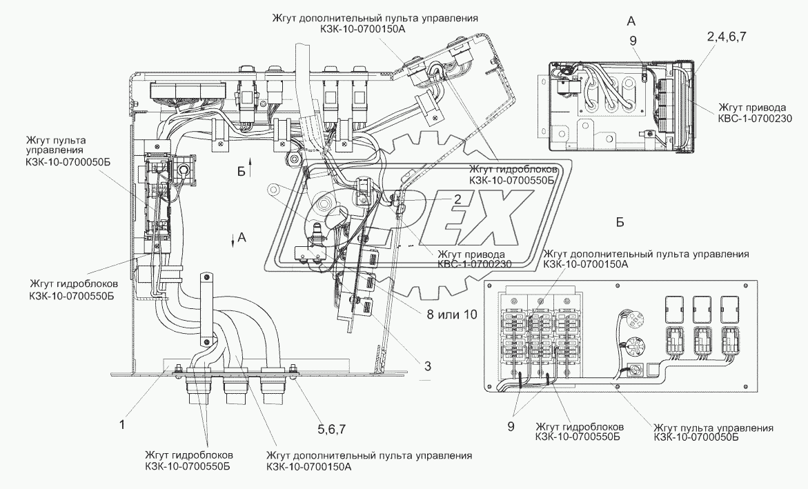 Электрооборудование пульта управления КЗК-10-1-0119050 (лист 2)