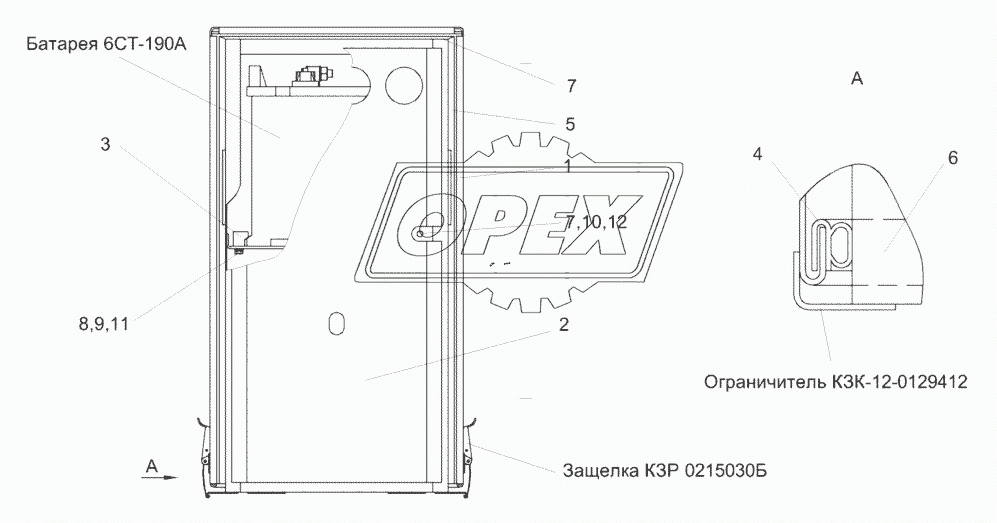 Ящик аккумуляторный КЗК-12-0129000А