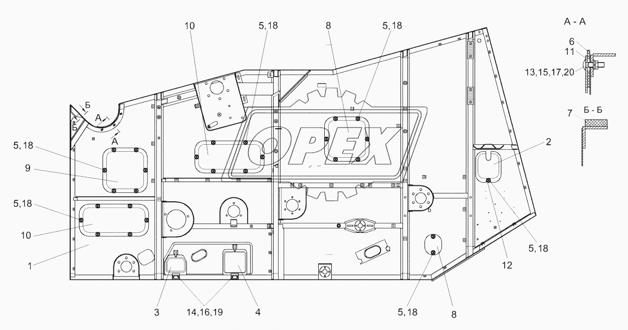 Боковина левая КЗК-10-0202030-01