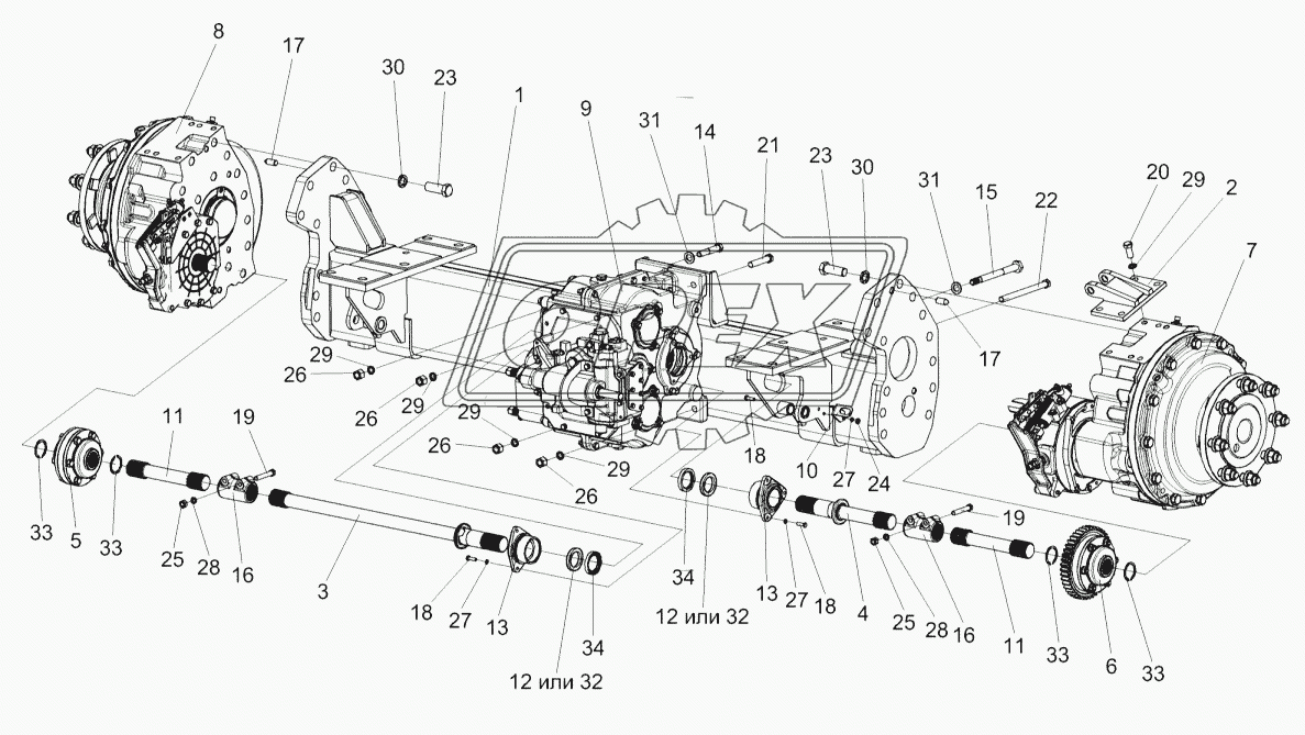 Мост ведущий КЗК-10-0107180