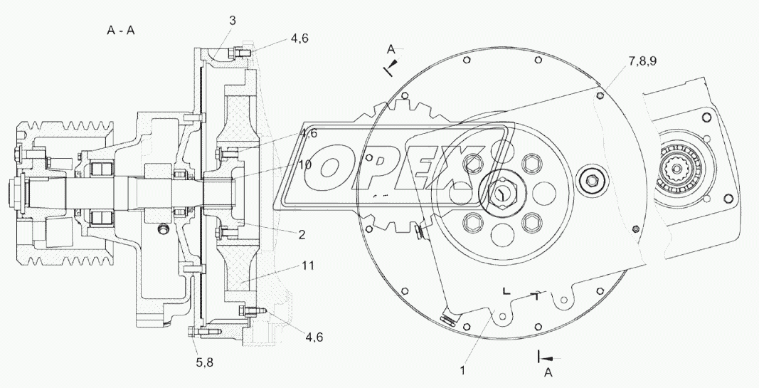 Установка главного привода КЗК-10-2-0106030