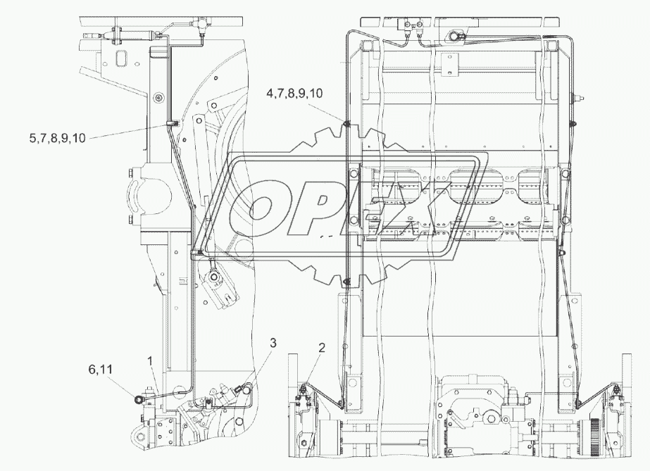 Установка трубопроводов КЗК-10-3-0119140