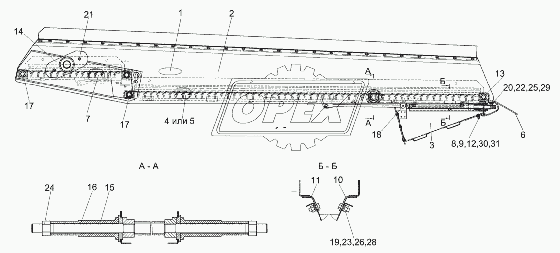 Стан решетный верхний КЗК-10-0260000