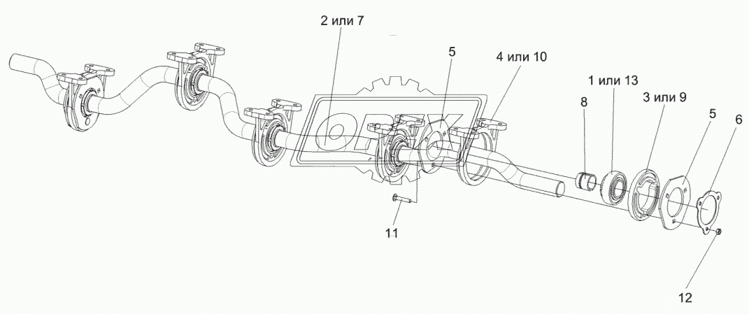 Вал коленчатый ведомый КЗК-12-0212080