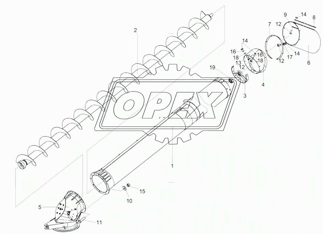 Шнек с отводом КЗК-12-0206000А