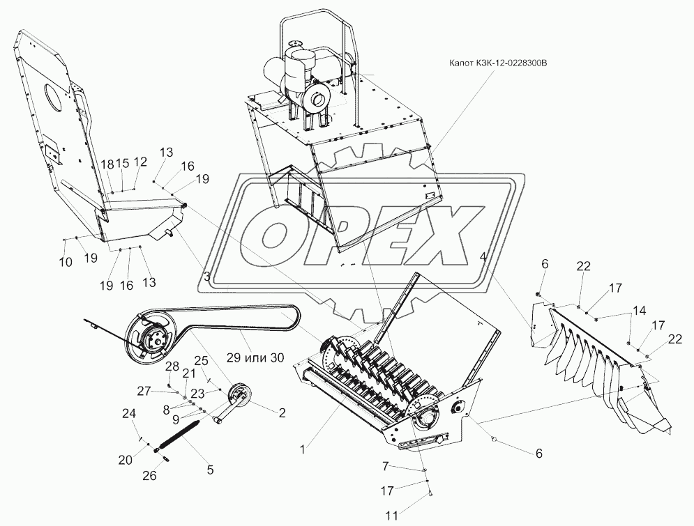 Установка соломоизмельчителя КЗК-10-0290600 1