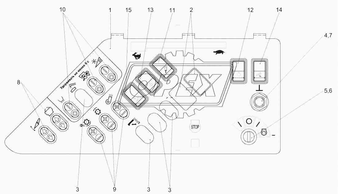 Панель выключателей КЗК-12-0700450В