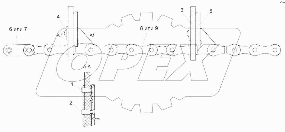 Цепь элеватора КЗК 0214140А