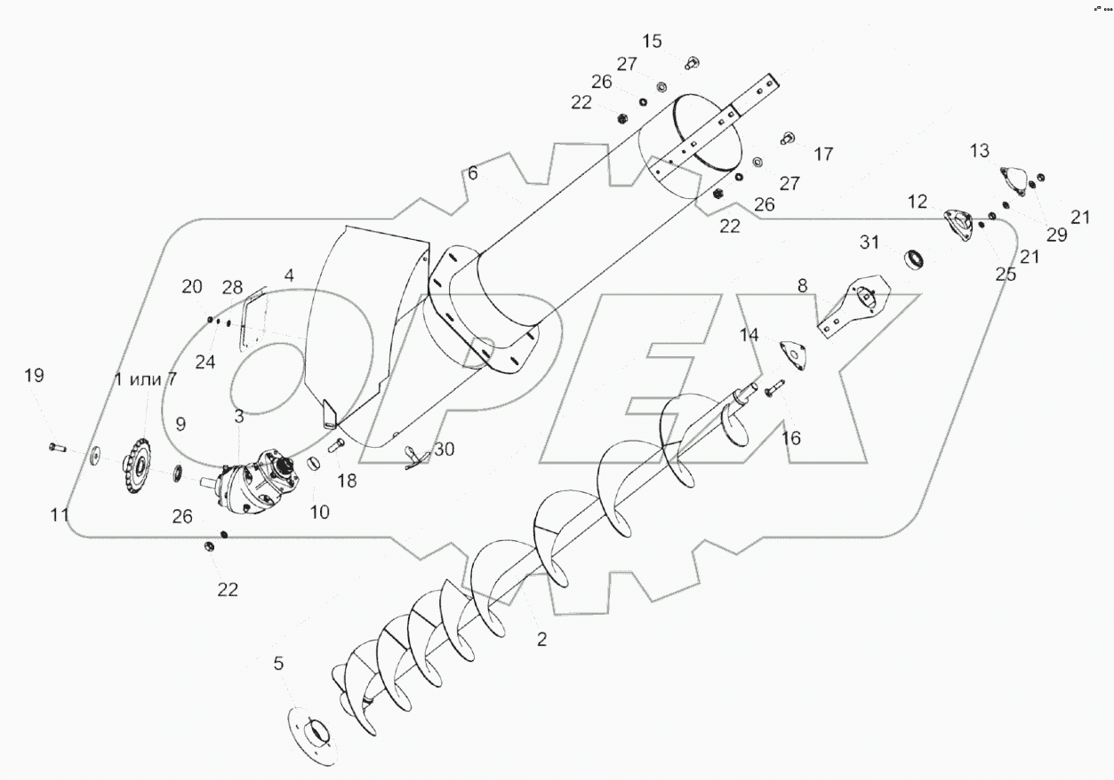  Шнек загрузной КЗК-812С-2-0216000