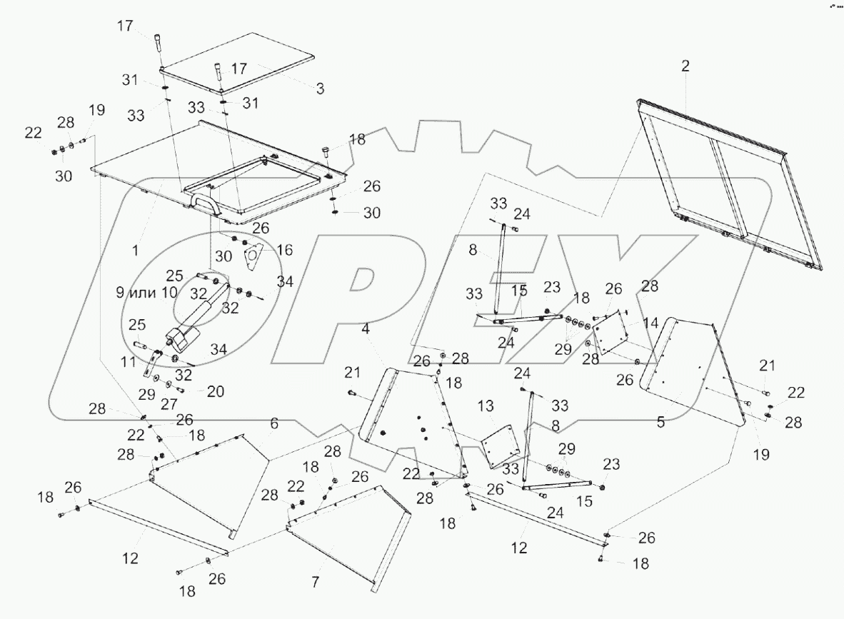  Крыша бункера КЗК-7-0204000