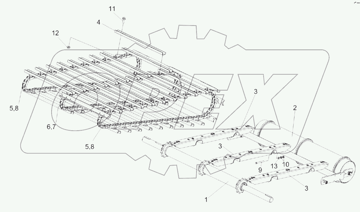  Установка транспортера КЗК-8-1817100