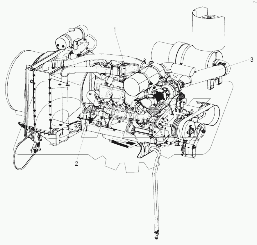  Установка двигателя КЗК-8К-0106000-02