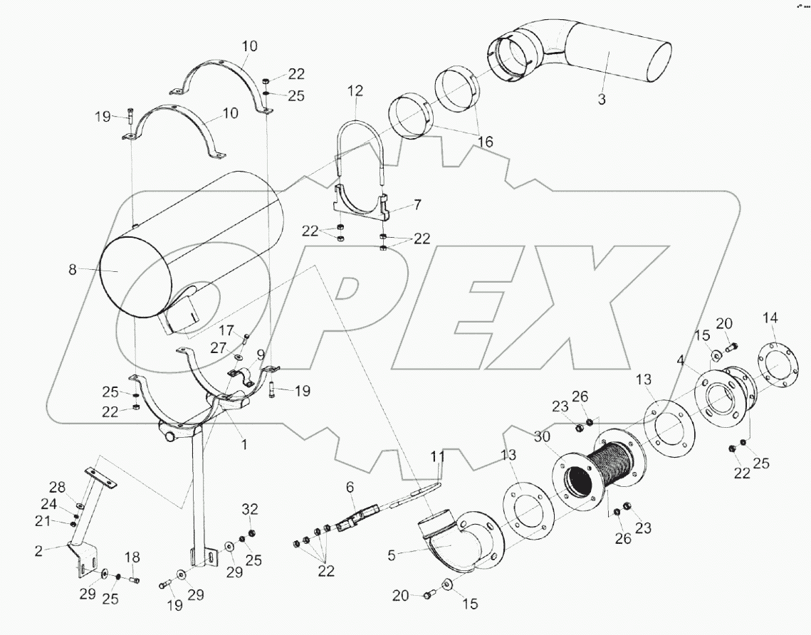  Установка глушителя КЗК-8К-0106060