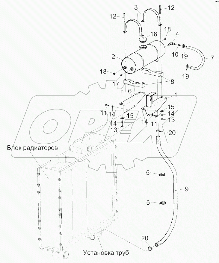  Установка бачка расширительного КЗК-8К-0106070