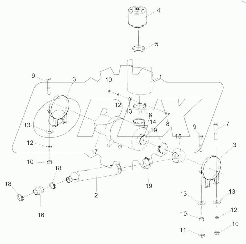  Установка воздухоочистителя КЗК-8А-2-0106080