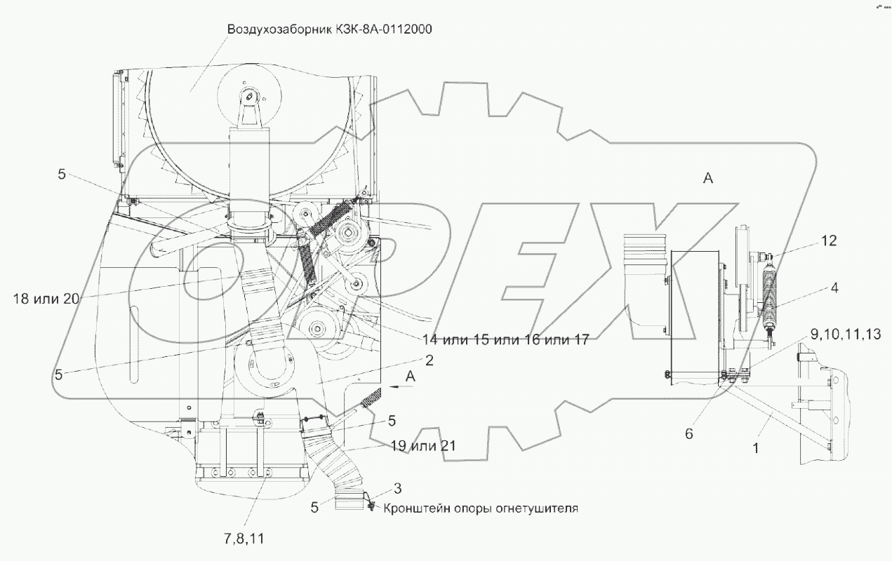  Установка вентилятора КЗК-8А-0112100