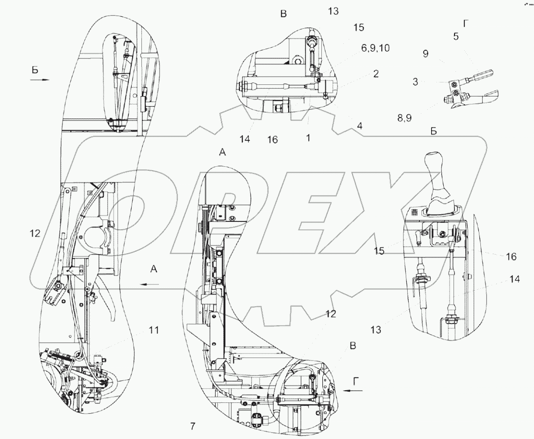 Установка механизма переключения передач КЗК-8М-0119650