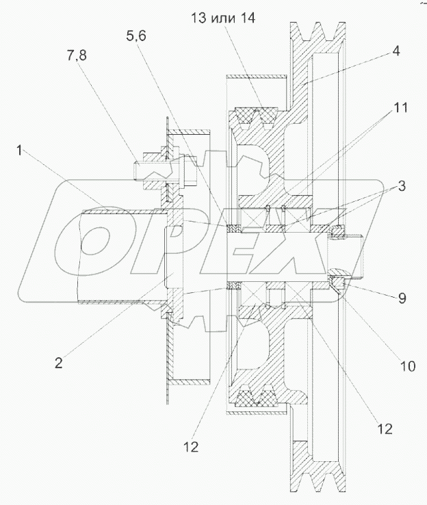  Установка шкива КЗК 0202810А