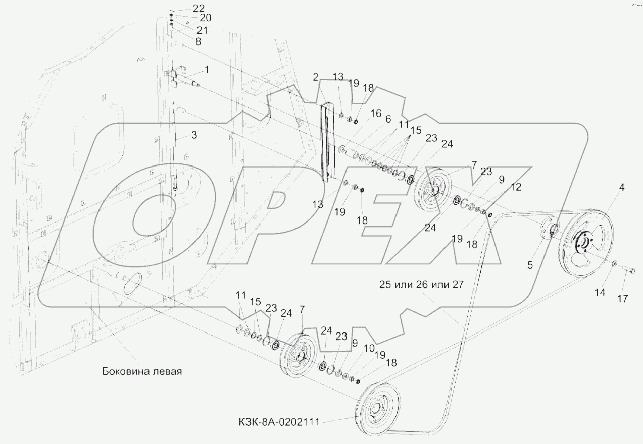  Установка привода соломотряса