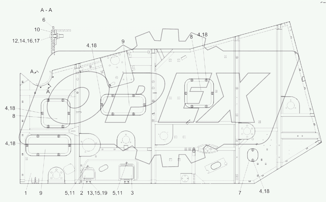  Боковина левая КЗК-8А-0202050