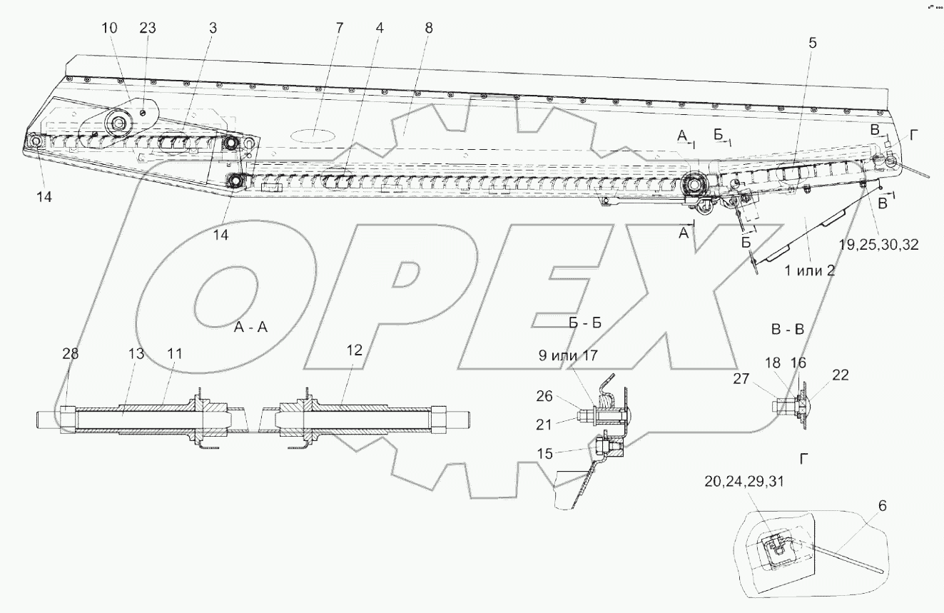  Стан решетный верхний КЗК 0260000Б-01