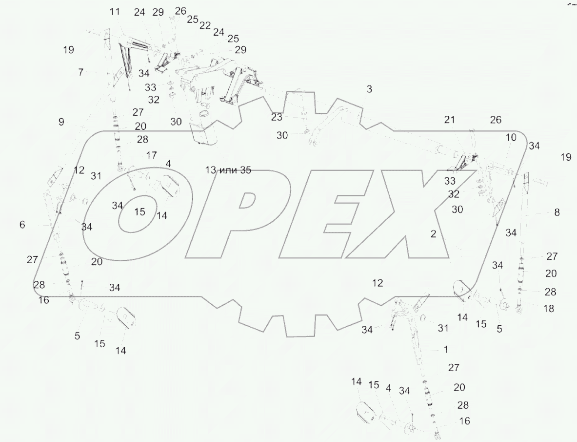  Механизм подъема подбарабанья КЗК-8А-0115000