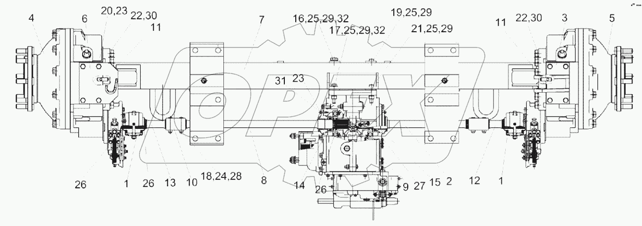  Мост ведущий КЗК-8М-0107000
