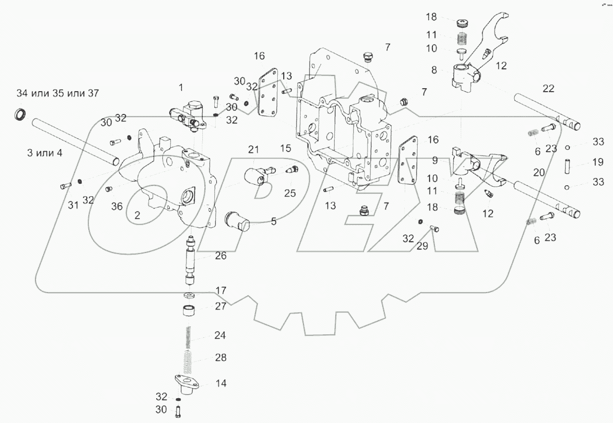  Механизм переключения передач КЗК-12-0107560