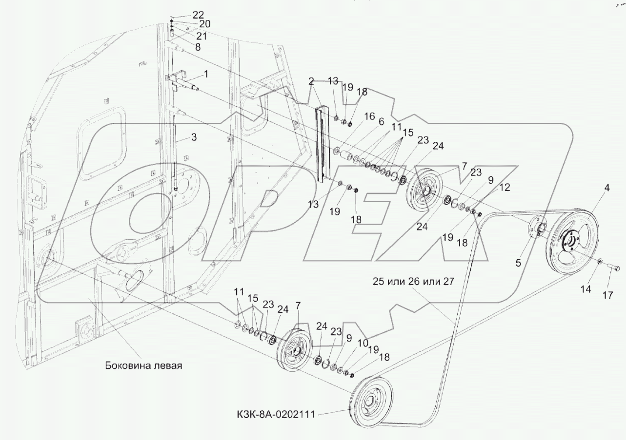  Установка привода соломотряса