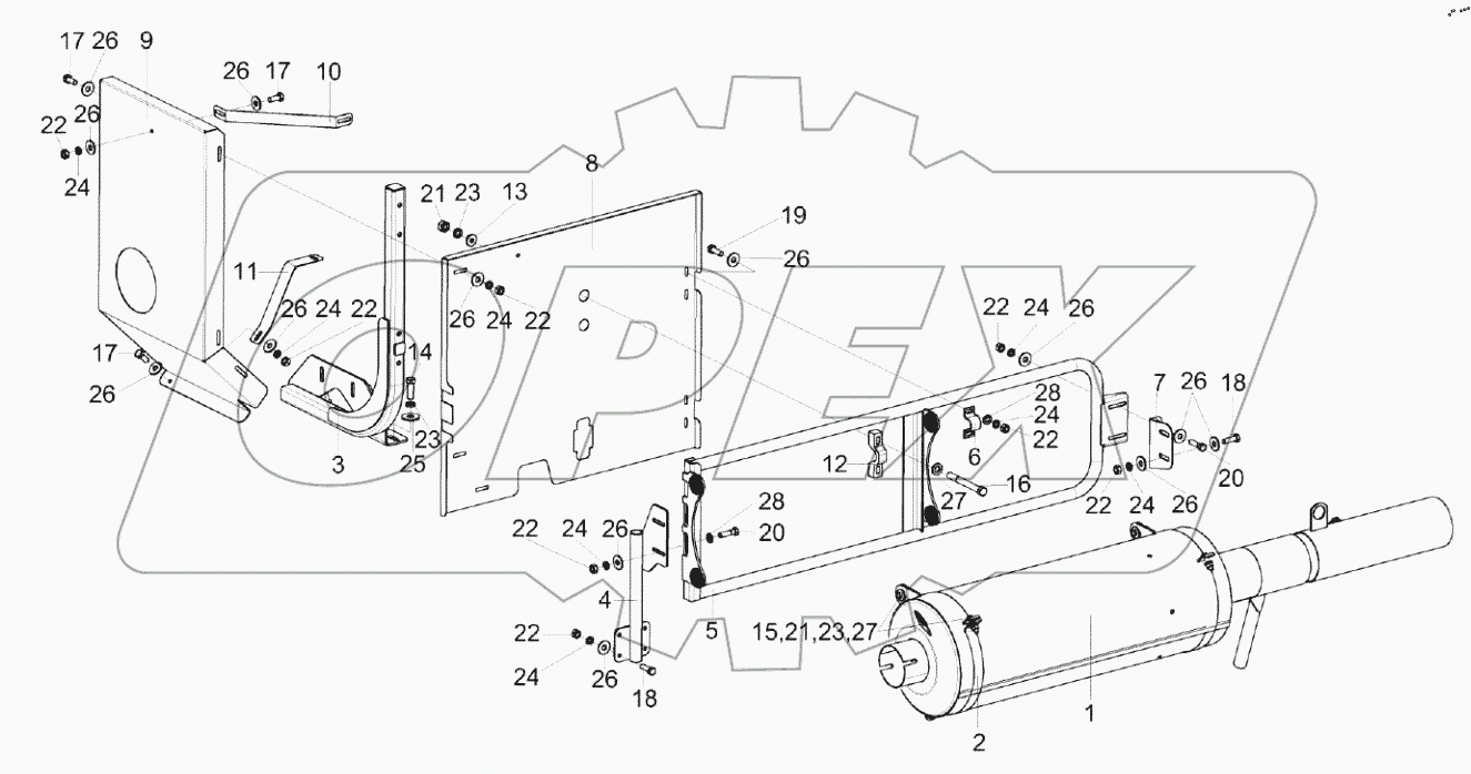  Установка глушителя КЗК-8-8-0106060