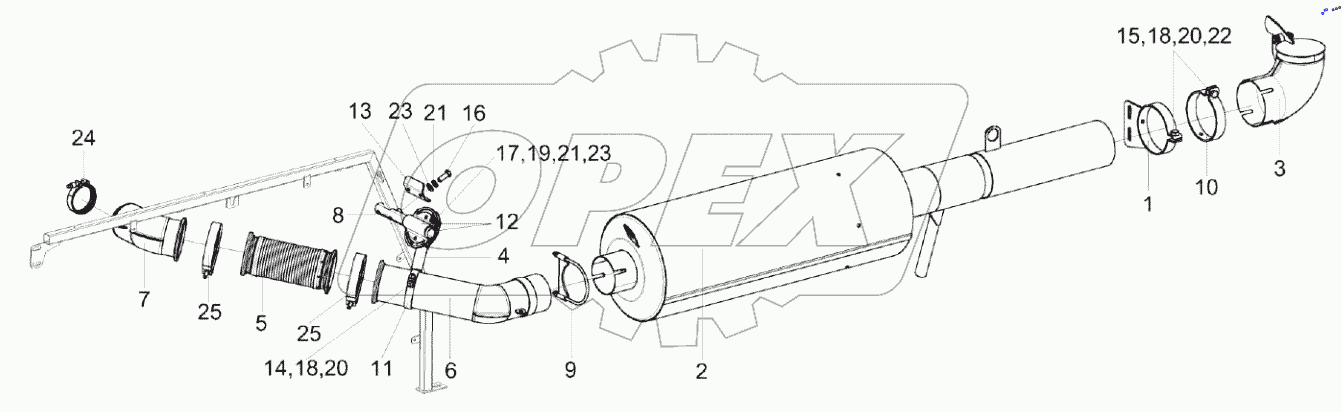  Установка глушителя КЗК-8-8-0106060