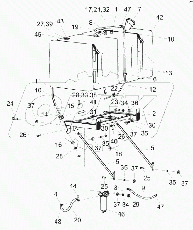  Установка топливной системы КЗК-8-8-0126000