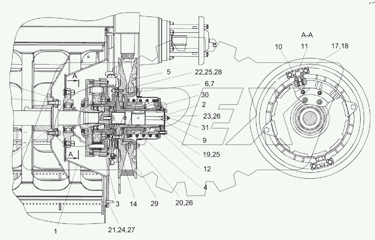  Установка редуктора КЗК-12-0123000