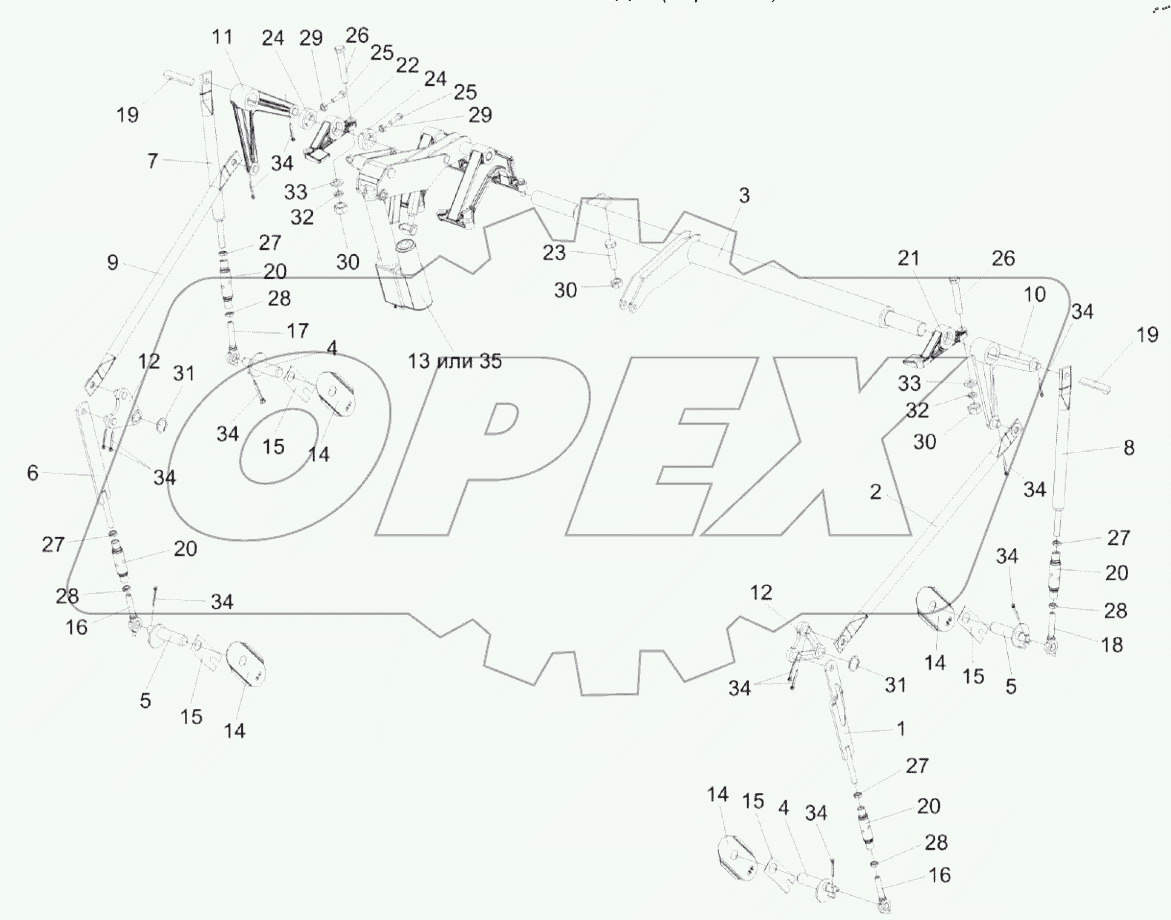  Механизм подъема подбарабанья КЗК-8А-0115000