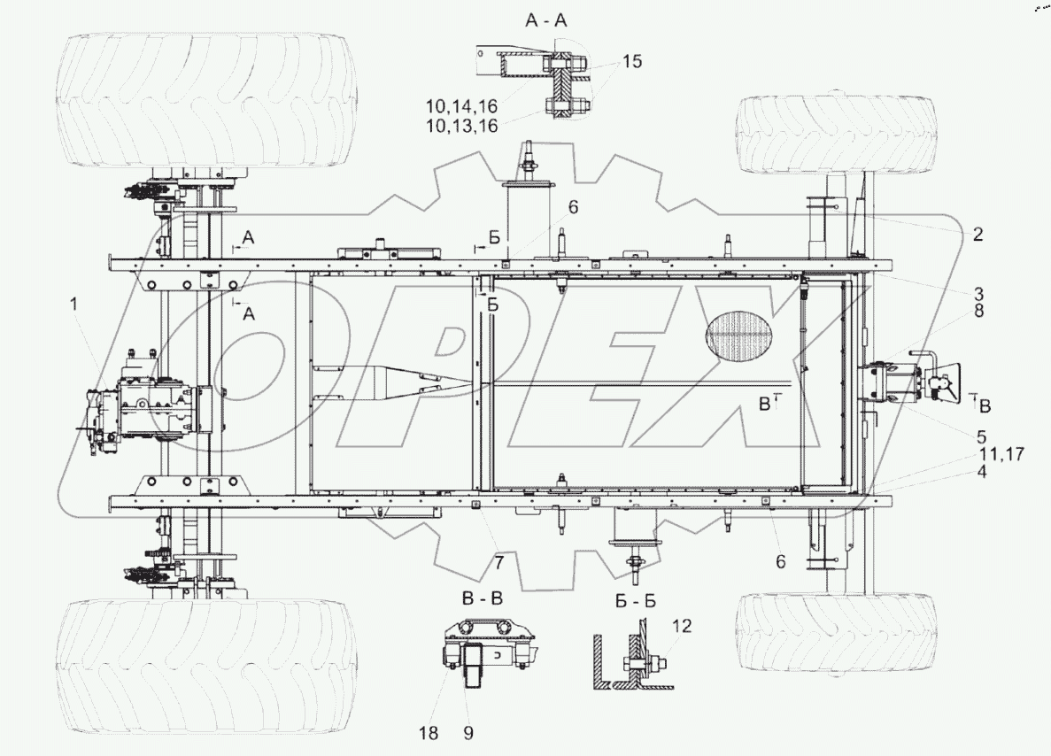  Шасси КЗК-8-4-0111000