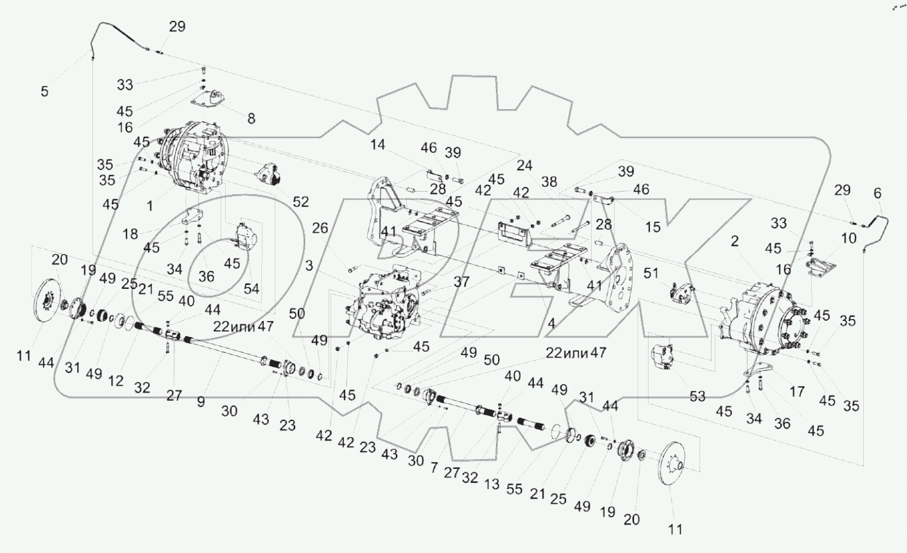  Мост ведущих колес КЗК-8-4-0107000