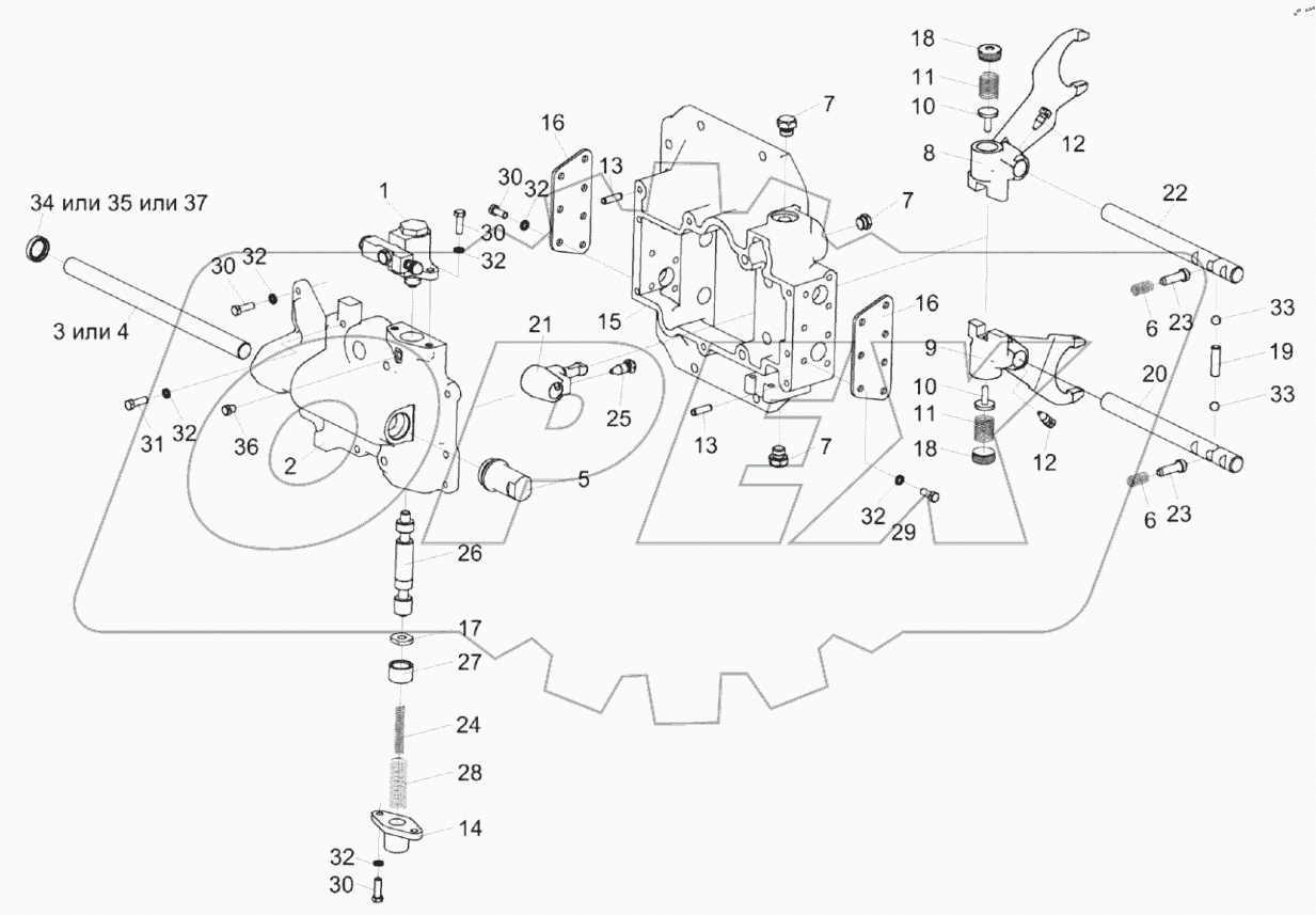  Механизм переключения передач КЗК-12-0107560