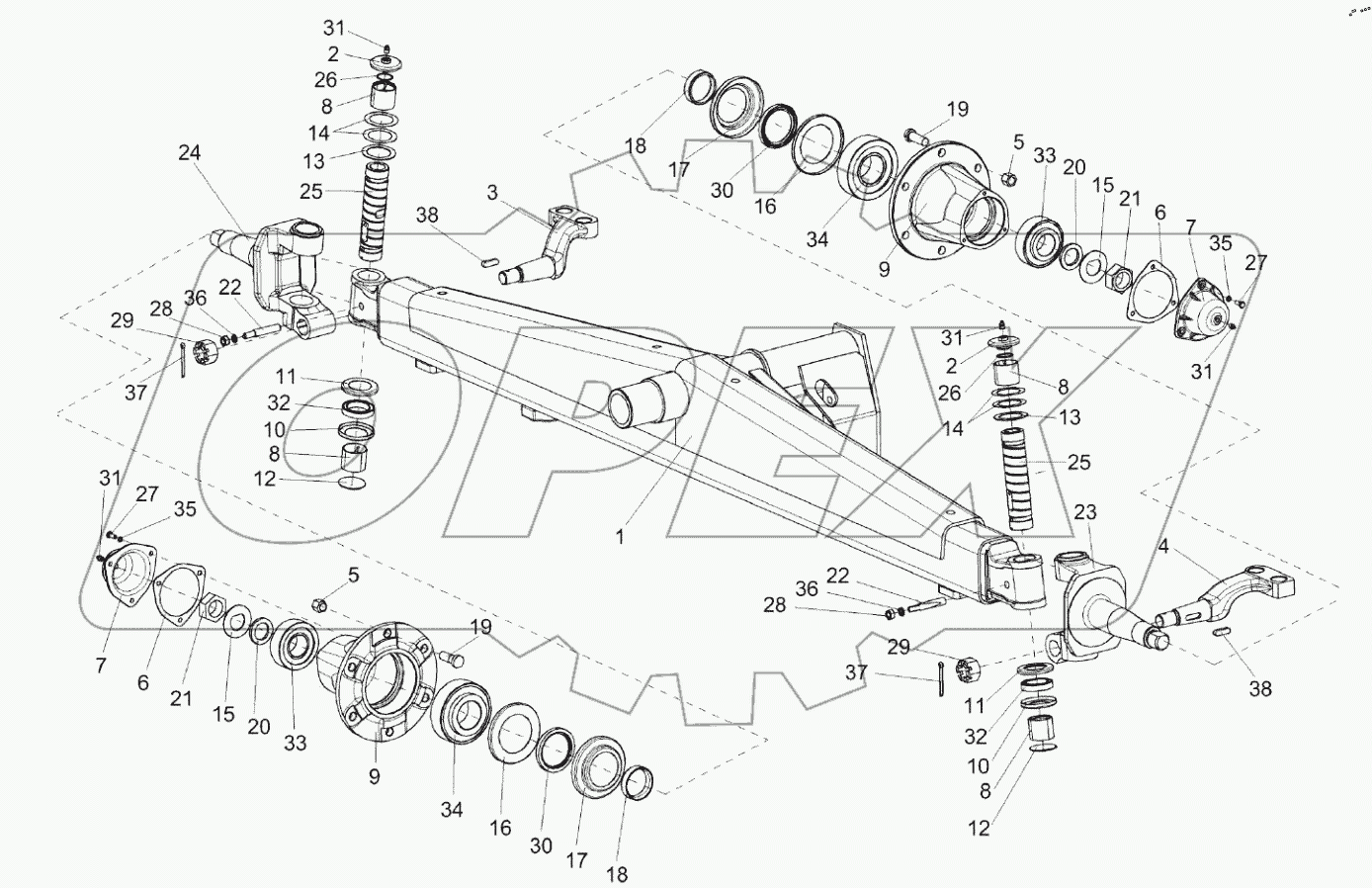  Мост управляемых колес КЗК 0109000
