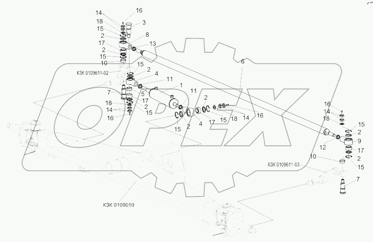  Мост управляемых колес КЗК 0109000