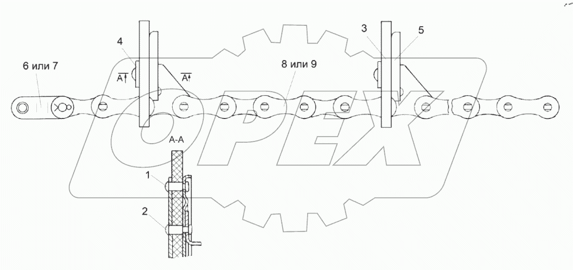  Цепь элеватора КЗК 0214140А